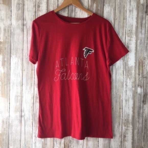 NFL Atlanta Falcons Red Faux Stitch Tee - Picture 1 of 5